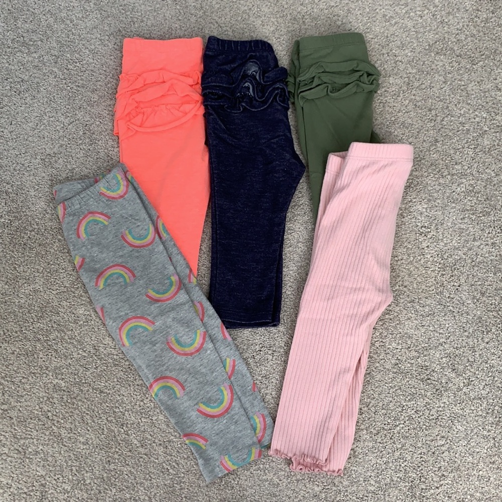 5 pairs of baby girl leggings